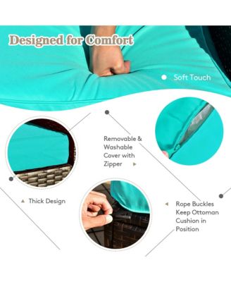 8PCS Patio Rattan Furniture Set Space-Saving Storage Cushion