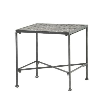 Black Iron End Table Versatile Patio Decor for Any Occasion