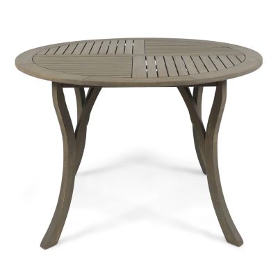 Streamdale Stylish Circular Outdoor Acacia Wood Patio Table - Teak Grey