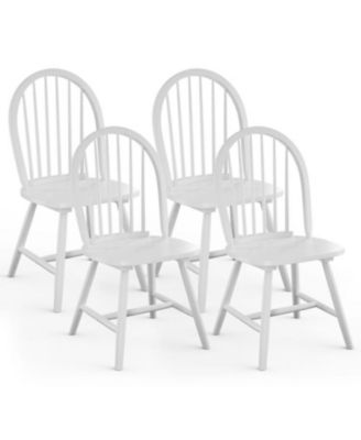 Set of 2 Windsor Dining Chairs with Spindle Backrest in Vintage Wood Finish