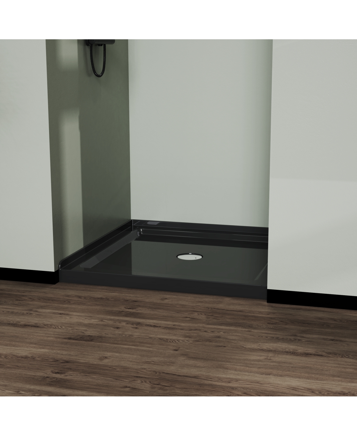 Streamdale FurnitureShower Pan 36 In X 36 In Shower Base Single-Threshold - Black