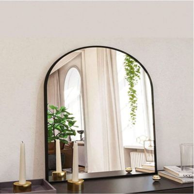Arched Wall Mounted Mirror 26"x38" in Black