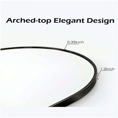 Arched Wall Mounted Mirror 26"x38" in Black