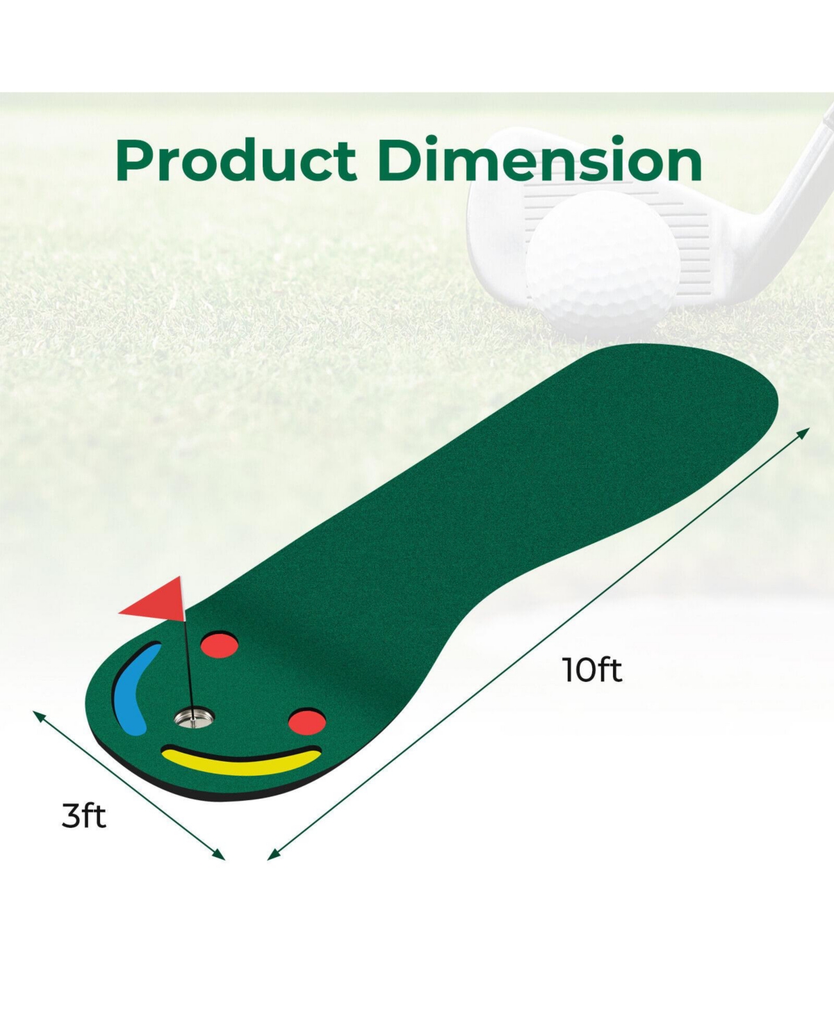 Slickblue Golf PuttingSet for Indoor Outdoor Use - Green