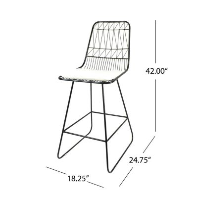 Streamdale Niez Outdoor Wire Counter Stools with Cushions (Set of 2)