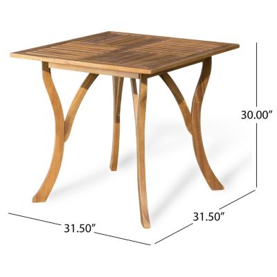Streamdale Chic Modern Acacia Wood Square Patio Table