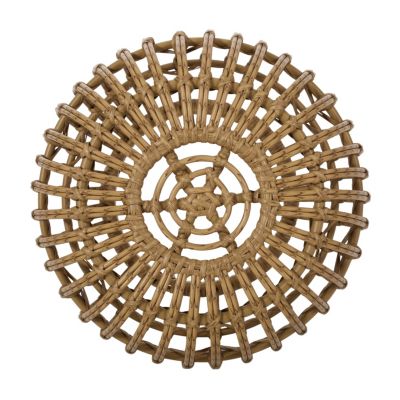 Streamdale Handcrafted Faux Rattan Woven Side Table with Boho Style