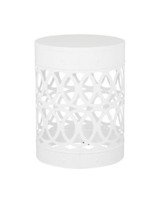 Modern Geometric Iron Cut Side Table Chic, Durable, Assembly-Free