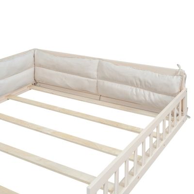 Full size  Upholstered Guardrail Platform Bed
