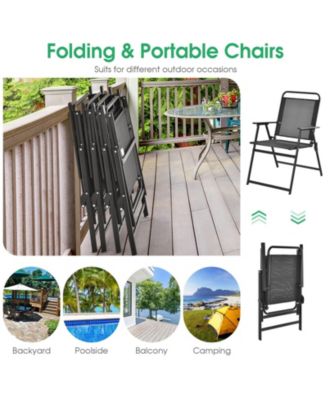 Outdoor Folding Chairs with Breathable Seat-Set of 2