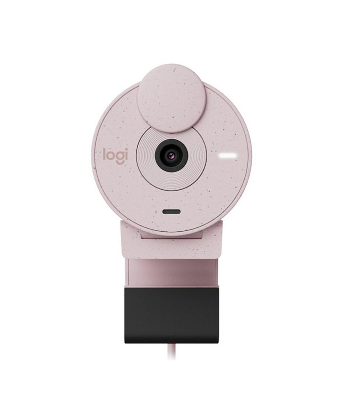 Logitech Brio 300 Rose Noise-Reducing Mic and 1080P Webcam with Shutter ...