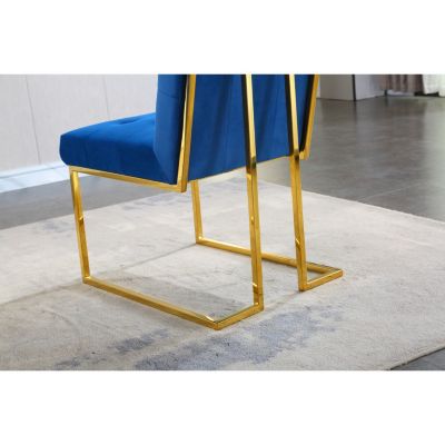 Streamdale  Set of 2  Velvet Upholstery with Gold Metal Base Tufted, Modern Style Dining Chair