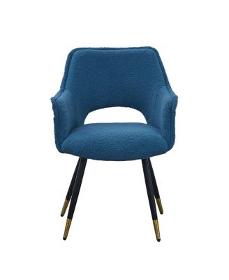 Set of 2 Blue Fabric Side Accent Chairs, 23" x 23" x 34