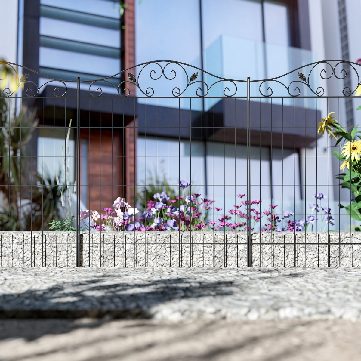 Elegant Vine Pattern Yard Fencing for Path Edging and Flower Borders