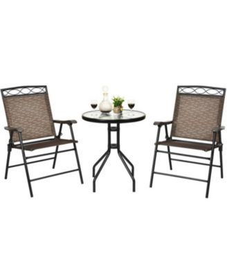 Patio Dining Set with Patio Folding Chairs and Table