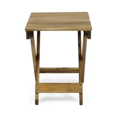 Streamdale Outdoor Folding Wooden Side Table, Natural, 15"D x 22.75"W x 18.25"H