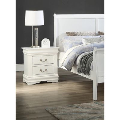 Louis Philip Style Two-Drawer Nightstand with Rich Finish