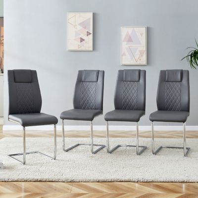 Modern PU Leather Dining Chairs with Metal Legs | Easy Assembly
