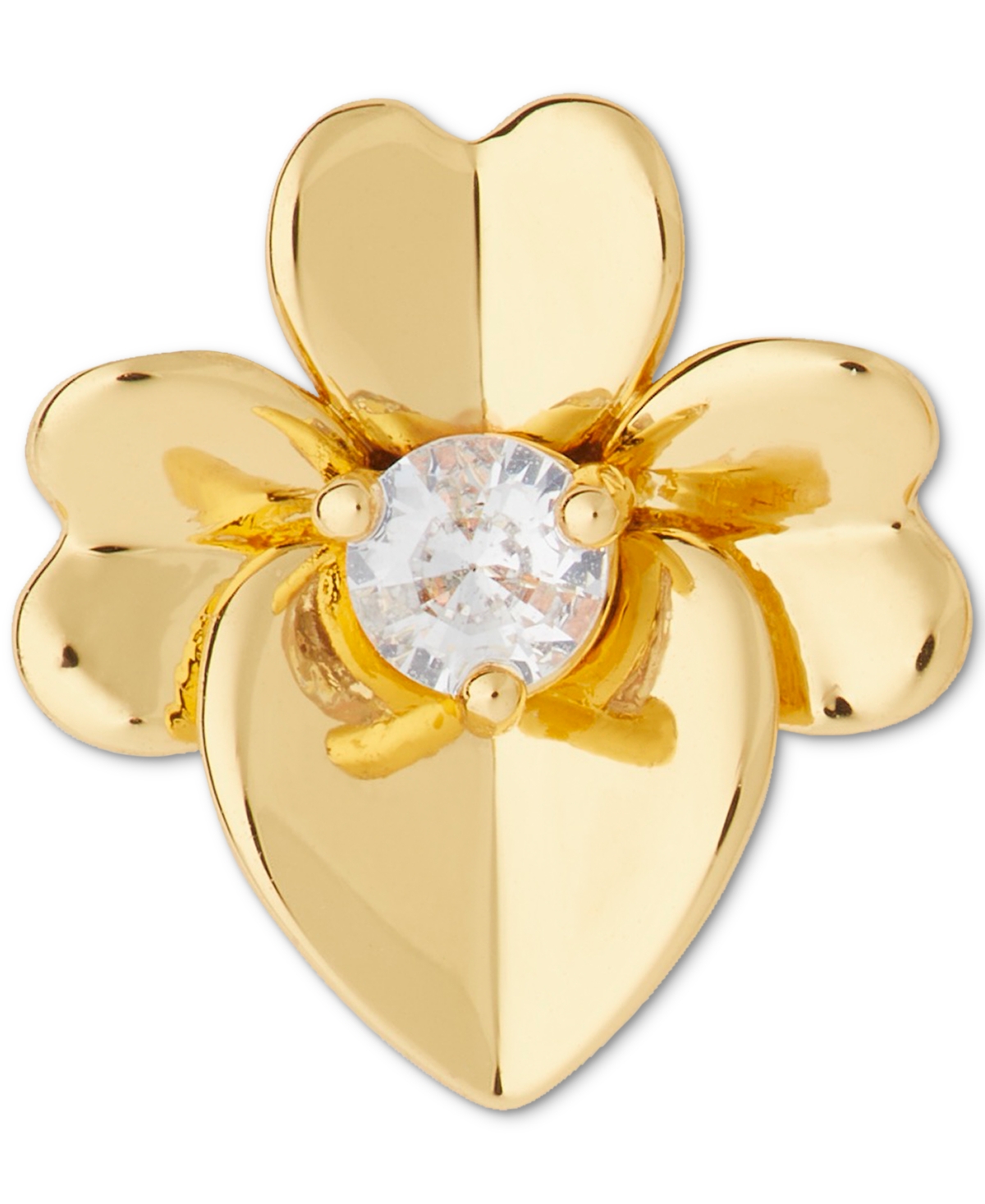 Shop Kate Spade Gold-tone Precious Pansy Stud Earrings In Gold.