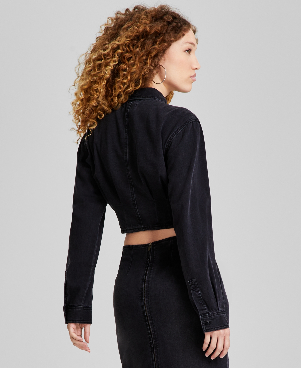And Now This Women's Cotton Denim Corseted Shirt, Created for Macy's