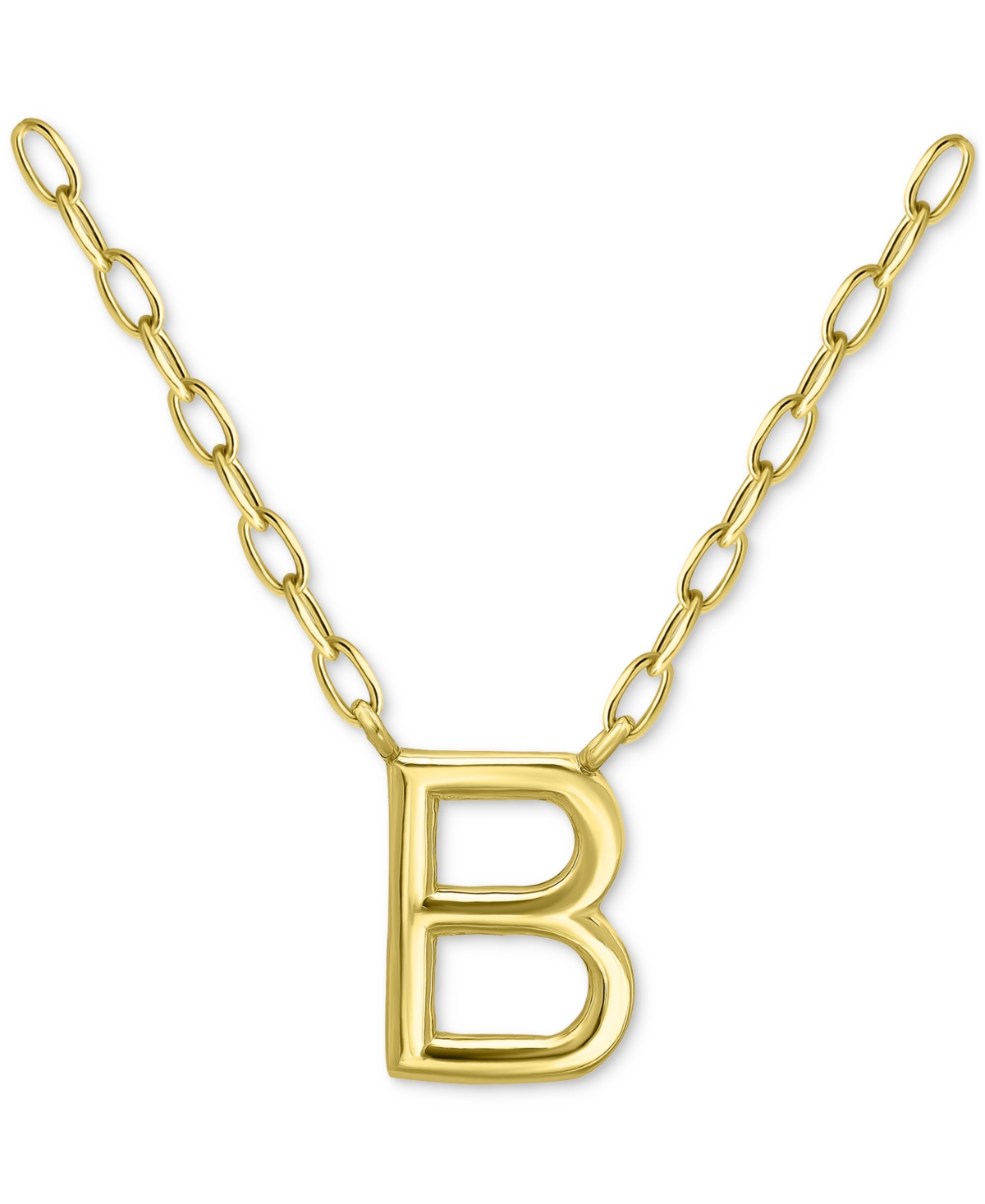Giani Bernini Initial B Pendant Necklace In 18k Gold-plated Sterling Silver, 16" + 2" Extender, Created For Macy's In Gold Over Silver