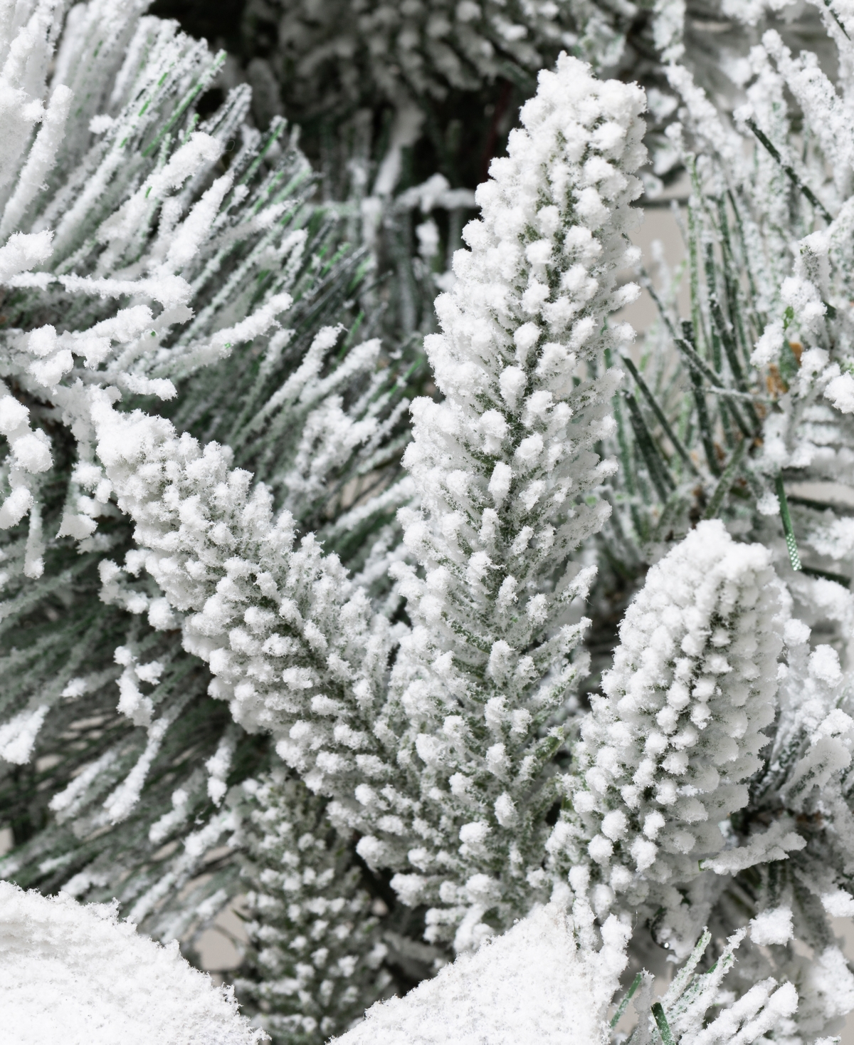 Glitzhome Set Of 2 6ft Pre Lit Flocked Greenery Pine White Poinsettia Christmas Garland, With 50 Warm White Li In Multi