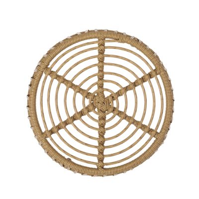 Earthy Boho Wicker Rattan Cage Side Table for Outdoor Decor