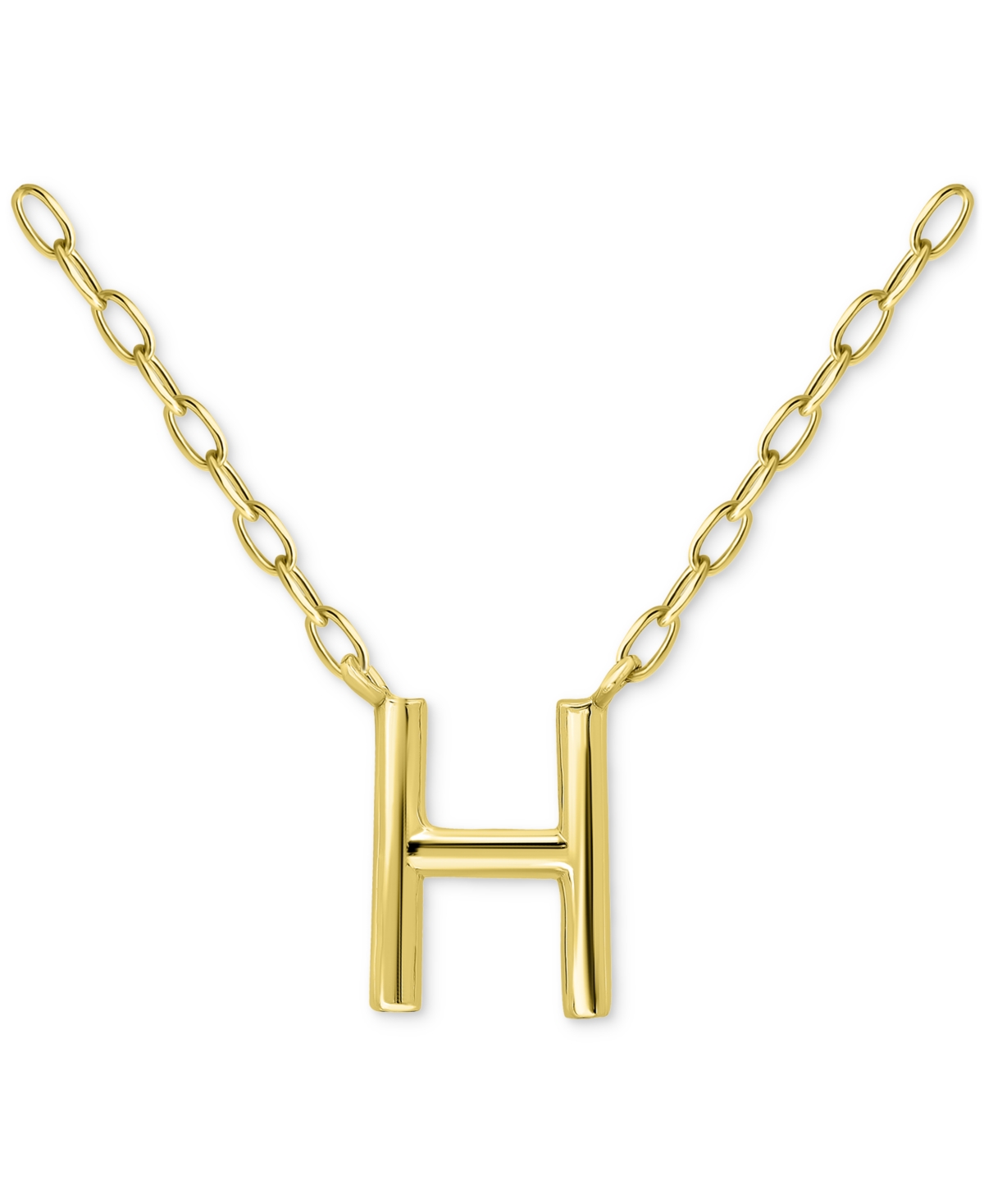 Giani Bernini Initial H Pendant Necklace In 18k Gold-plated Sterling Silver, 16" + 2" Extender, Created For Macy's In Gold Over Silver