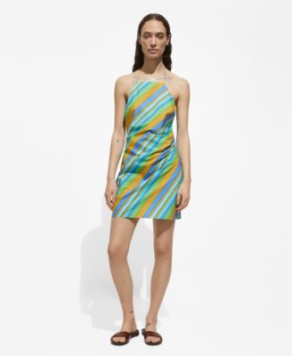 Mango Women's Striped Print Halter Dress - Macy's