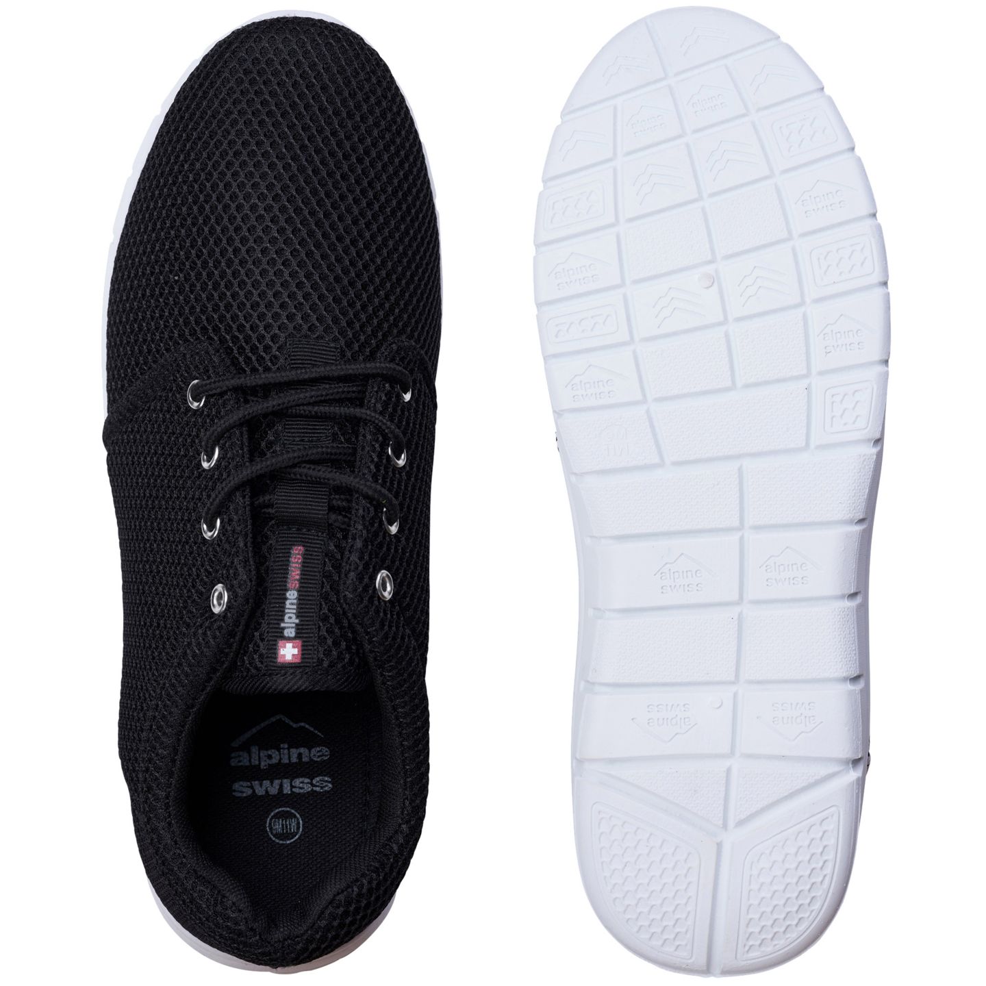 Мужские кроссовки Alpine Swiss Kilian Walking Shoes Breathable Mesh Running Shoes Lightweight Fashion Sneakers Athletic Tennis Trainers, цвет: Чёрный — фото 5
