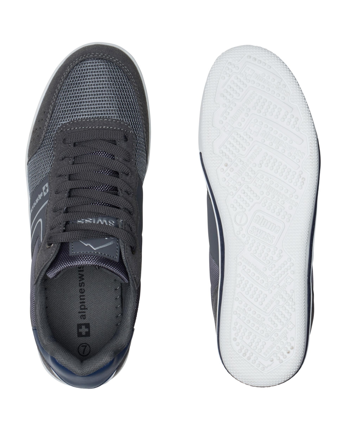 Alpine Swiss Men's Liam Fashion Sneakers Suede Trim Low Top Lace Up Tennis Shoes