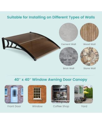 40'' x 40'' Patio Awning Canopy Outdoor Window Door Overhang Rain Snow Protection