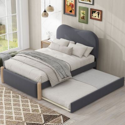 Twin Upholstered Platform Bed with Trundle
