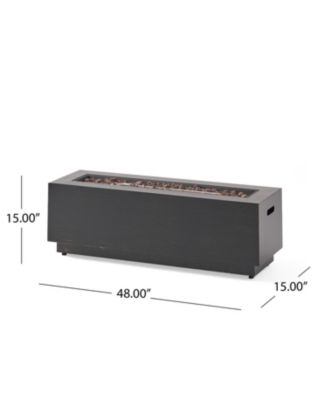 Streamdale 50,000 BTU Rectangular Fire Pit, Assembly-Free