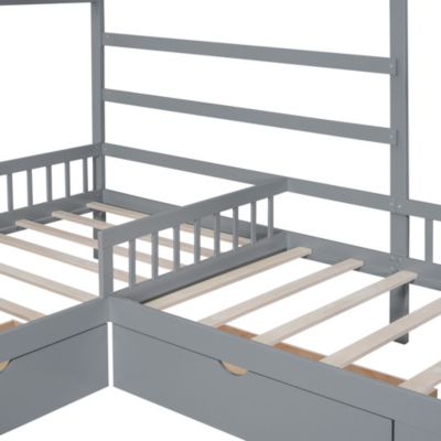 Streamdale Twin Size House Platform Bed With Three Storage Drawers