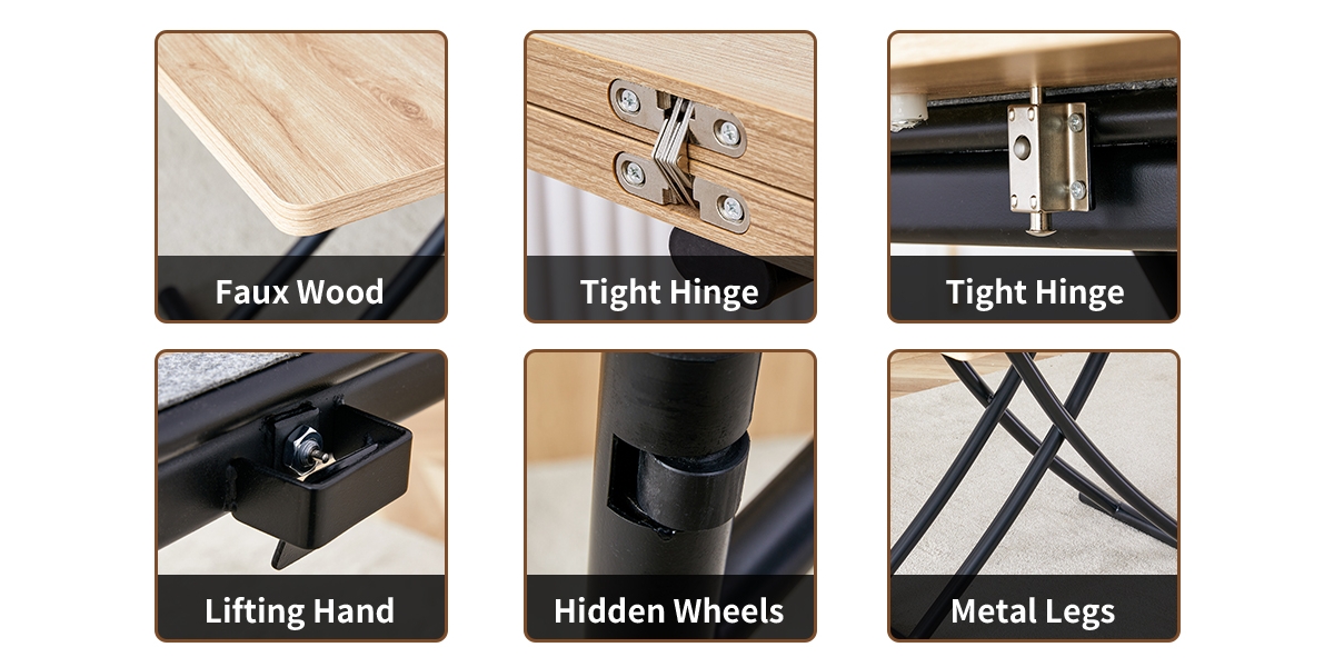 Streamdale Furniture Adjustable Height Foldable Table with Easy Assembly