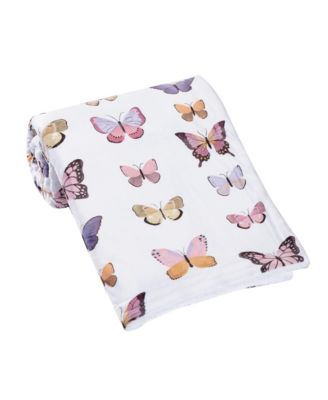 Butterfly Dreams Ultra-Soft Fleece/Faux Shearling Baby Blanket
