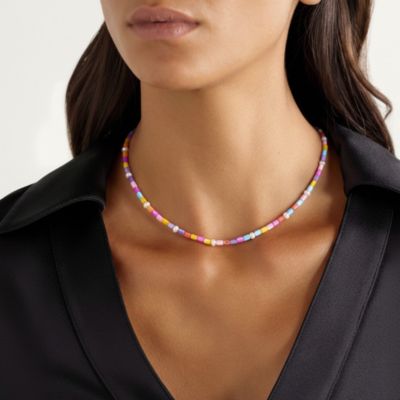 Rainbow Beaded Necklace with Freshwater Pearls and Stainless Steel Findings