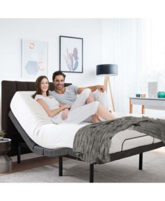 Adjustable Head & Foot Zero Gravity Massage Bed Base - with Wireless Remote, USB Ports, LED Light - Queen