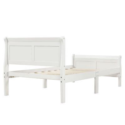 Streamdale Twin Platform Wood Sleigh Bed Frame with Headboard