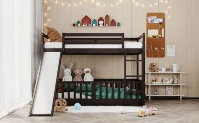 Streamdale Twin Over Twin Bunk Bed With Slide And Ladder