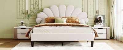 Streamdale Velvet Flower Platform Bed, Queen