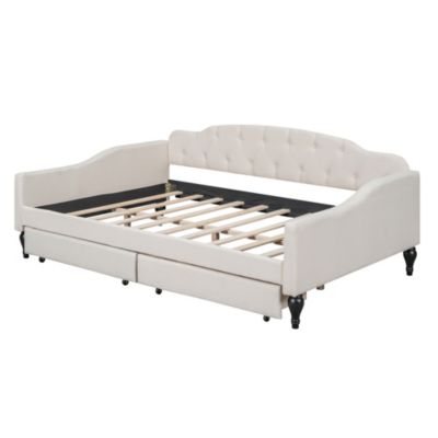 Streamdale Full Size Upholstered Tufted Daybed With Two Drawers