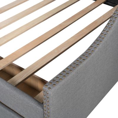 Streamdale Upholstered Daybed With Two Drawers, Wood Slat Support Full Size