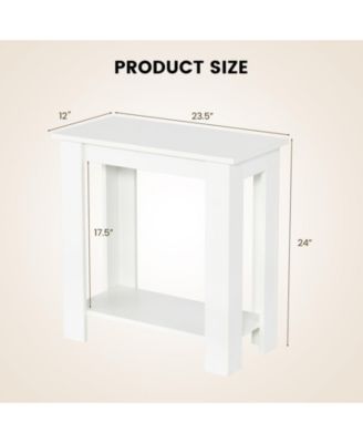 2-Tier Modern Compact End Table with Storage Shelf