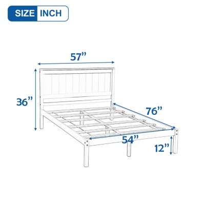 Streamdale Queen Platform Bed Frame, Wood Slats