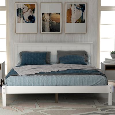 Streamdale Queen Platform Bed Frame, Wood Slats