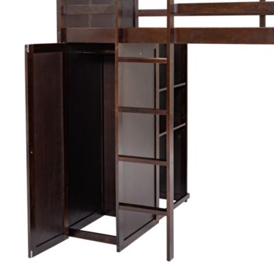 Streamdale Twin Size Loft Bed With A Stand-Alone Bed, Shelves, Desk, And Wardrobe