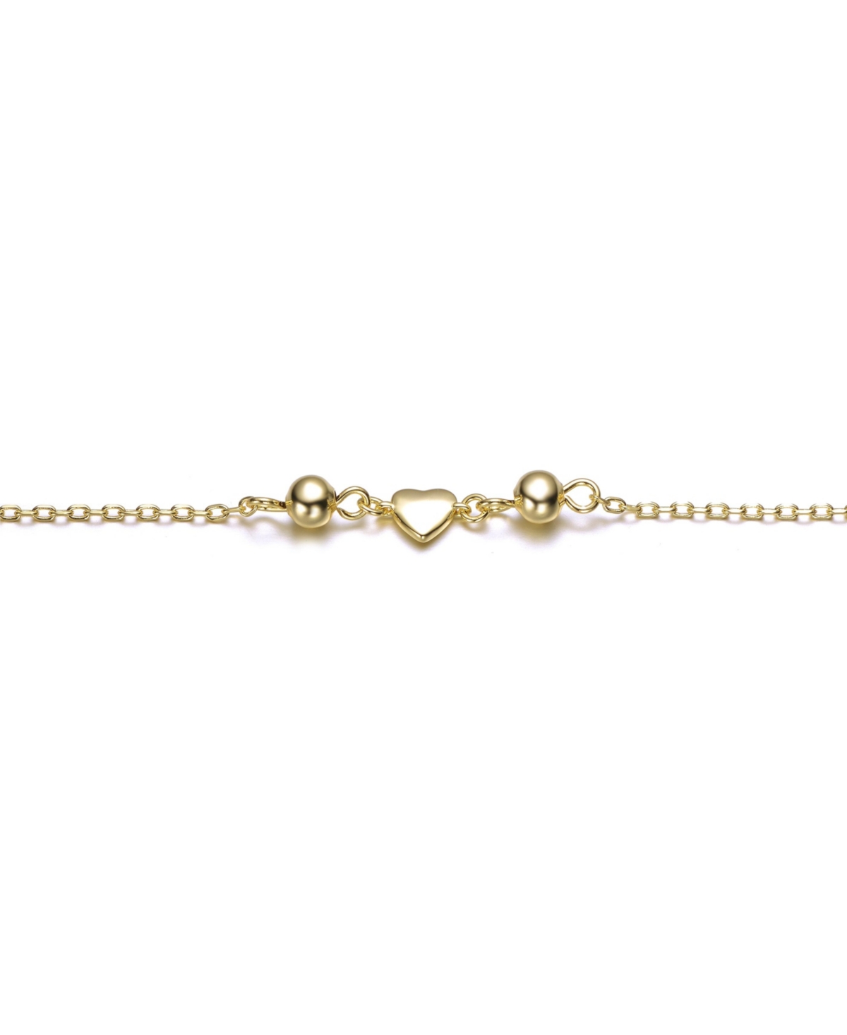 GiGiGirl Kids 14kPlated Tiny Heart & Pearl Station Charm Bracelet - Gold