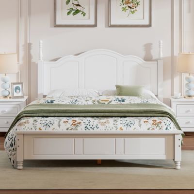 Streamdale Retro Style Queen Size Wood Bed Frame with Slat Support
